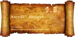 Varró Botond névjegykártya